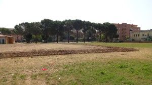 Il campo polivalente in sabbia presso il Parco Ponte a Marsciano