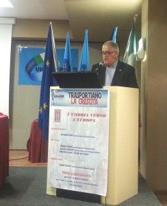 Alessandro Emili in un momento dell'ultimo congresso regionale di Uil Trasporti Umbria