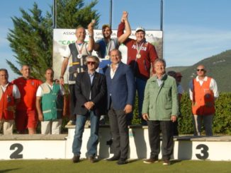 il vincitore dell'eccellenza Michael Palmieri con il presidente nazionale FITAV, il vice Presidente Coni Umbria Moreno Rosati e il presidente regionale Fitav Ermanno Cicioni