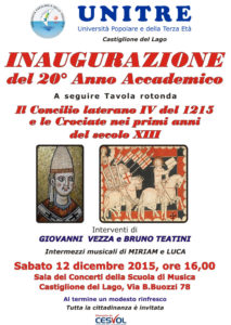 Unitre di Castiglione inaugura il ventesimo anno accademico