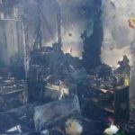 Incendio notturno a Ponte Felcino