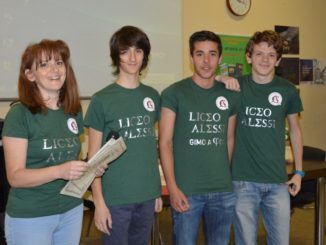 Alcuni dei ragazzi premiati al Liceo scientifico 'Galeazzo Alessi' di Perugia