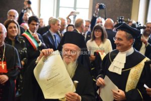 Laurea honoris causa a Bartolomeo I Patriarca ecumenico di Costantinopoli