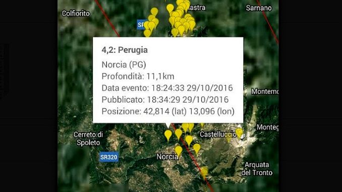 Nuova forte scossa di terremoto tra Umbria Marche, Siciliani, 4.2 Richter [VIDEO]
