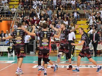 Un momento di esultanza per la Sir Safety Conad Perugia