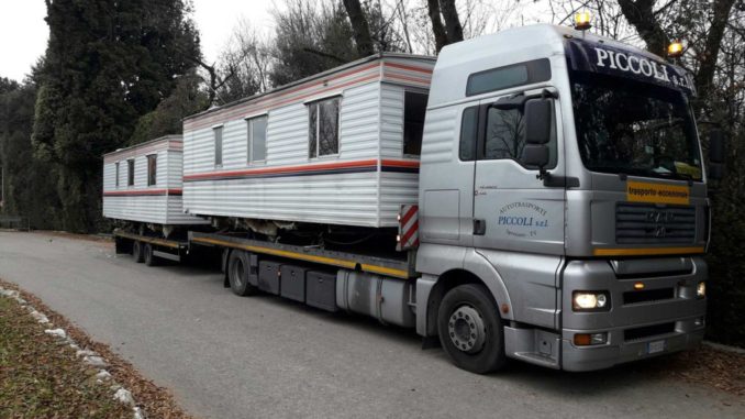 Arrivano altri maxi caravan e casette mobili per i terremotati di Norcia e Cascia