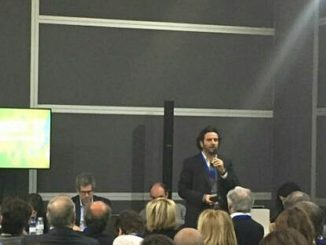 Il Segretario regionale del Pd Umbria, Giacomo Leonelli, nel corso del suo intervento al tavolo su partito e organizzazione del Lingotto 17