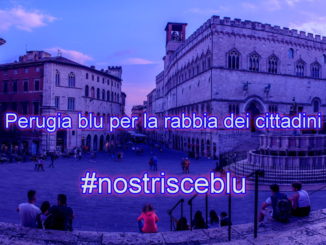 Perugia diventa blu come la rabbia dei perugini, sotto accusa le strisce dei parcheggi