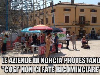 Le aziende protestano a Norcia burocrazia lumaca e basta promesse 