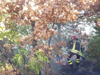 Incendi a Gualdo Tadino, diverse squadre dei vigili del fuoco a lavoro