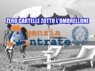 Agenzia delle entrate zero cartelle sotto l'ombrellone, estate serena