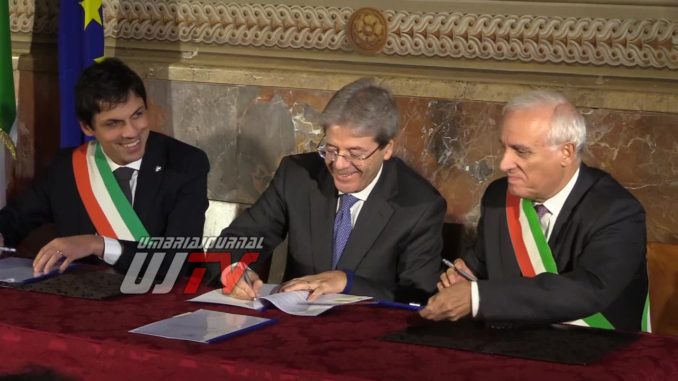 Presidente del Consiglio Gentiloni a Perugia ha firmato il protocollo riqualificazione periferie [FOTO E VIDEO]