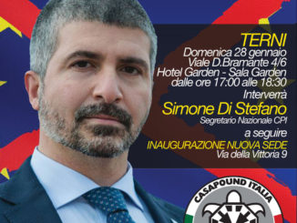 Politiche 2018, CasaPound Italia Terni, arriva Simone Di Stefano