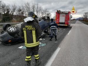 Resina, incidente stradale sulla E45, due uomini feriti