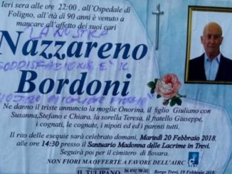 Trevi, svastica su manifesto funebre padre esponente Pd