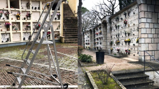 E le scale al cimitero di Monterone di Perugia dove sono?