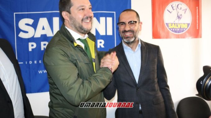 Matteo Salvini a Terni presenta il candidato sindaco leghista Leonardo Latini