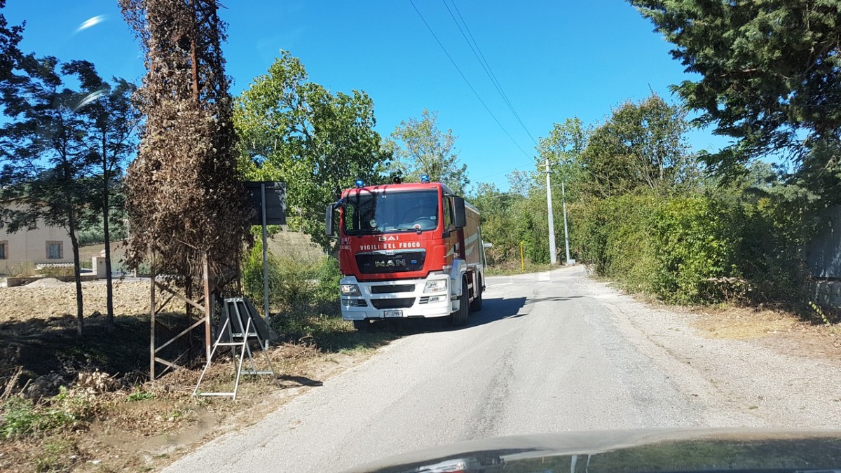Sterpaglie a fuoco in zona Loggi a Perugia, paura per alcune abitazioni