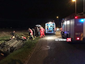 Incidente stradale a Cannara, scontro e un'auto capottata, tre feriti