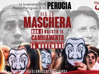 Giù la maschera protesta studentesca a Perugia, corteo fino in Centro storico