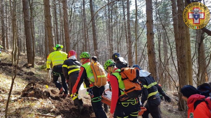 Boscaiolo infortunato in un bosco a Fossato di Vico