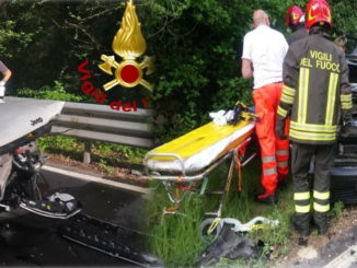 Incidente stradale in Valnerina, scontro frontale tra auto, sulla Statale 685, tre feriti