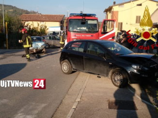 Incidente stradale a Signoria di Torgiano, due auto si scontrano, un ferito
