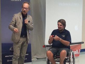 Marco Rossato in visita all’Unità Spinale di Perugia, uno skipper in carrozzella