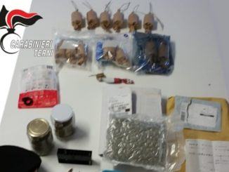 Droga ed esplosivo, arrestato giovane a san Gemini