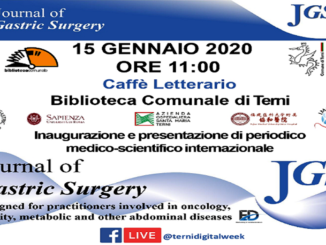 Journal of Gastric Surgery mercoledì 15 gennaio 2020 la presentazione