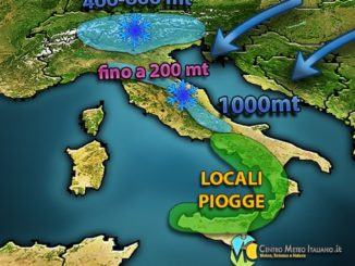 Nel weekend la prima perturbazione del 2020, freddo e neve