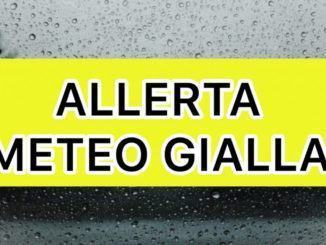 Allerta gialla per maltempo, zone B e D, rischio idrogeologico, forti temporali