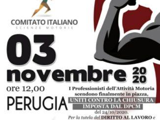 Professionisti dell’attività motoria scendono in piazza, 3 novembre