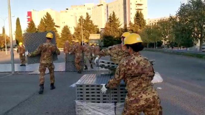 Ospedale da campo Esercito per posti letto Covid pronto mercoledì