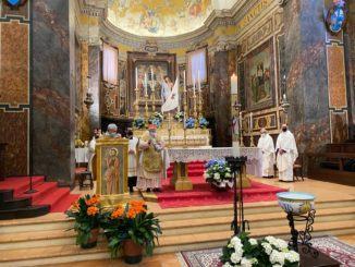 Presidente Consiglio Mario Draghi a Citta della Pieve per messa di pasqua
