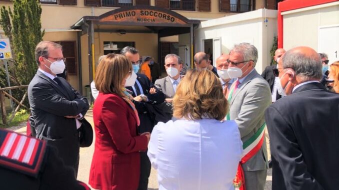 Presidente della Regione Tesei questa mattina si è recata Cascia e Norcia