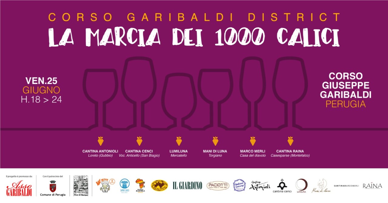 Venerdì 25 giugno a Perugia andrà in scena "La marcia dei 1000 calici"