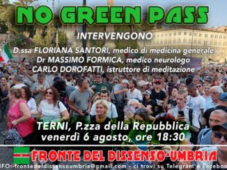 No green pass a Terni, non si ferma la protesta del Fronte del dissenso Umbria