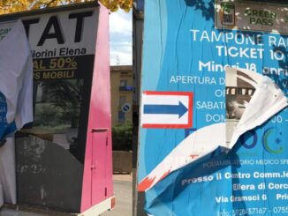 Tamponi a 10 euro per dare una mano in più, ma qualcuno strappa i manifesti
