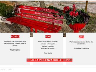 Panchina Rossa, la Pro Loco Santa Lucia dice 'no alla violenza sulle donne'