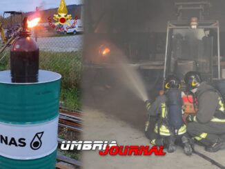 Bombola acetilene in fiamme, pericoloso incendio in azienda a Tavernelle