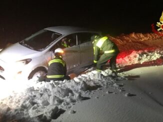 Famiglia di tre persone bloccata dalla neve valico Forca di Presta