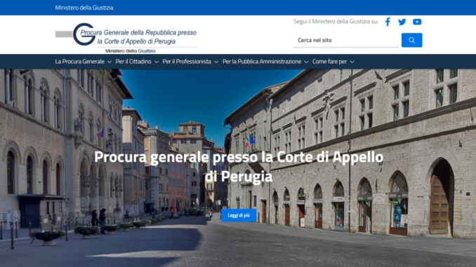 Nuovo sito istituzionale Procura Generale Corte di Appello di Perugia