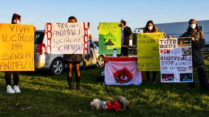 Animal LiberAction protesta a Castiglione del Lago davanti all’ Universal