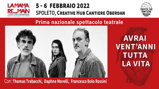 Al via lo spettacolo teatrale "Avrai vent'anni tutta la vita". La messinscena, tratta dal libro di Nicola Mariuccini