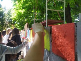 Narni, murale da street art realizzato da artista Pompili e studenti locali