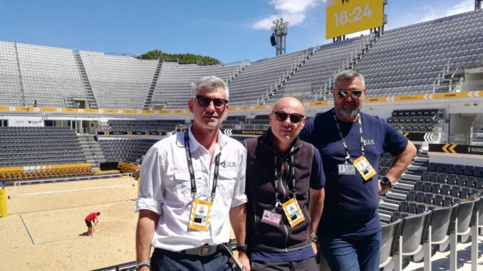 I Tre Moschettieri umbri al Mondiale di Beach Volley di Roma, i due perugini Federico Borghesi e Alessio Goti e il tuderte Simone Fulgenzi