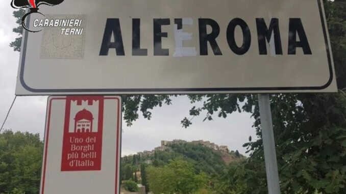 Cartello stradale di Allerona diventa Ale' Roma, troppo tifo, sanzionato