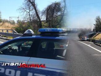Auto in fiamme in A1 tra Orvieto e Attigliano, incendio in autostrada
