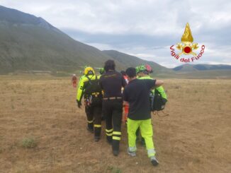 Ciclista cade su un sentiero a Norcia, soccorso